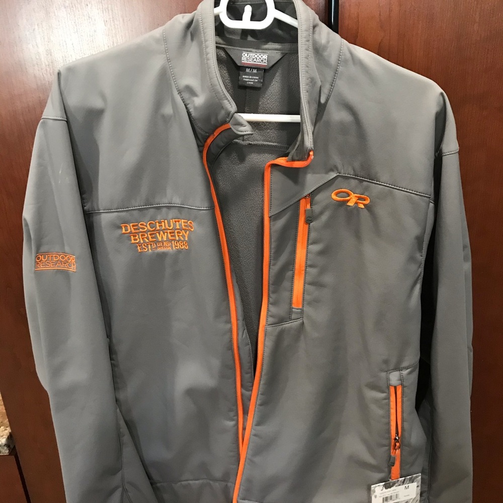 NWT.....Men’s Outdoor Research Jacket with Deschutes Brewery logo.